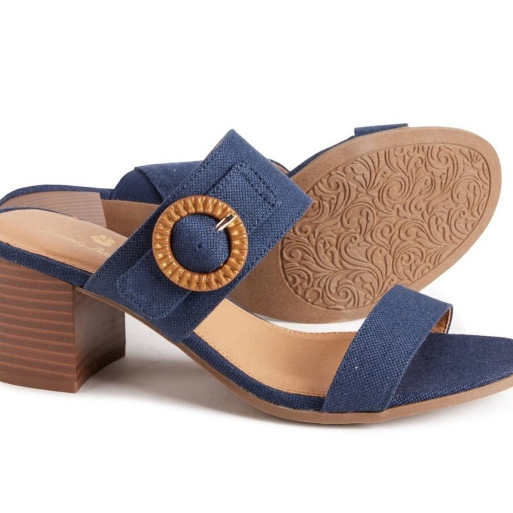 Tommy Bahama Navy linen slide